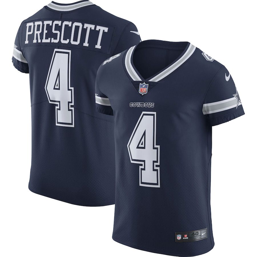 Men Dallas Cowboys #4 Dak Prescott Nike Navy Vapor Elite Player NFL Jersey